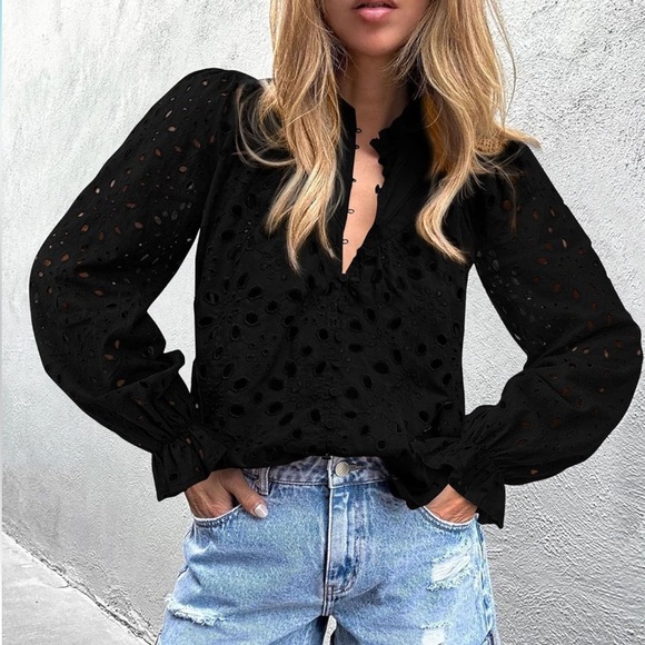 Pretty Garden Eyelet Women's Blouse size L - Picture 1 of 6